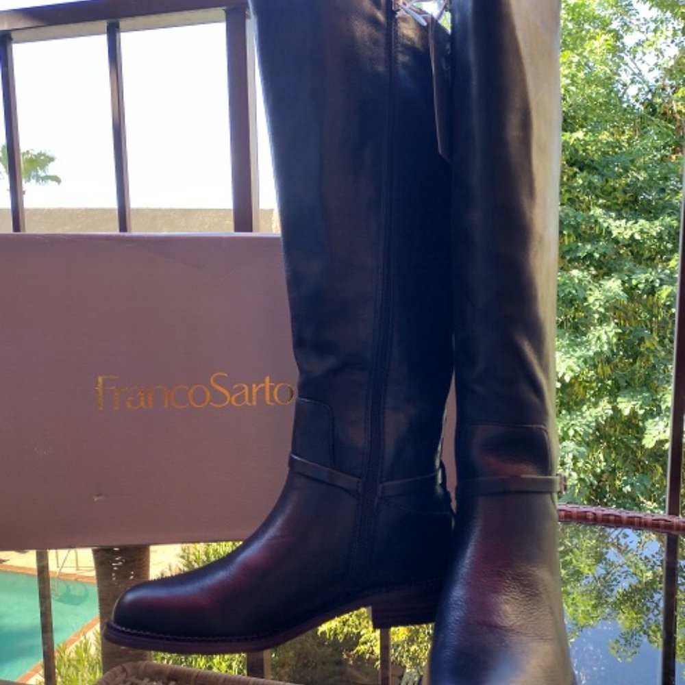#318 Franco Sarto Haylie WC High Shaft Boots Black 7.5M - Picture 3 of 6